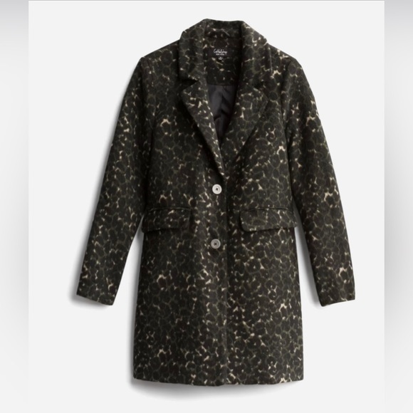 COFFEESHOP Meg Leopard Printed Wool Blend Jacket